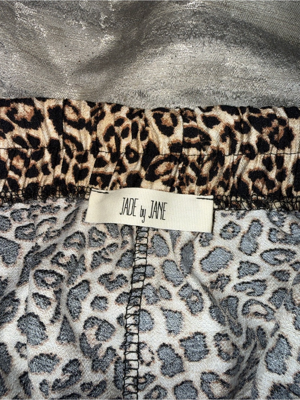 Leopard Print Wide-Leg Pants with Red Side Stripe - Picture 4 of 5